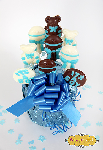 Milk Chocolate & White Chocolate Lollipops (Pink & Neutral Colors also available)