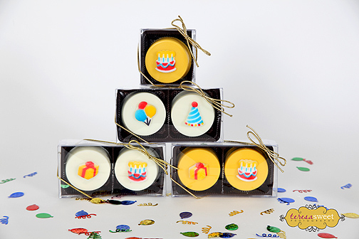 Birthday Party Favors & Goodies (other ideas available, Choc Covered Oreos shown)